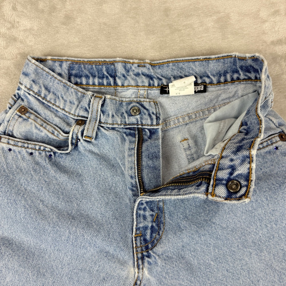 VTG Levis 565 Jeans Girls 14 (23x24) Slim Wide Leg Zutopia Beaded Orange Tab Y2K - Picture 3 of 14